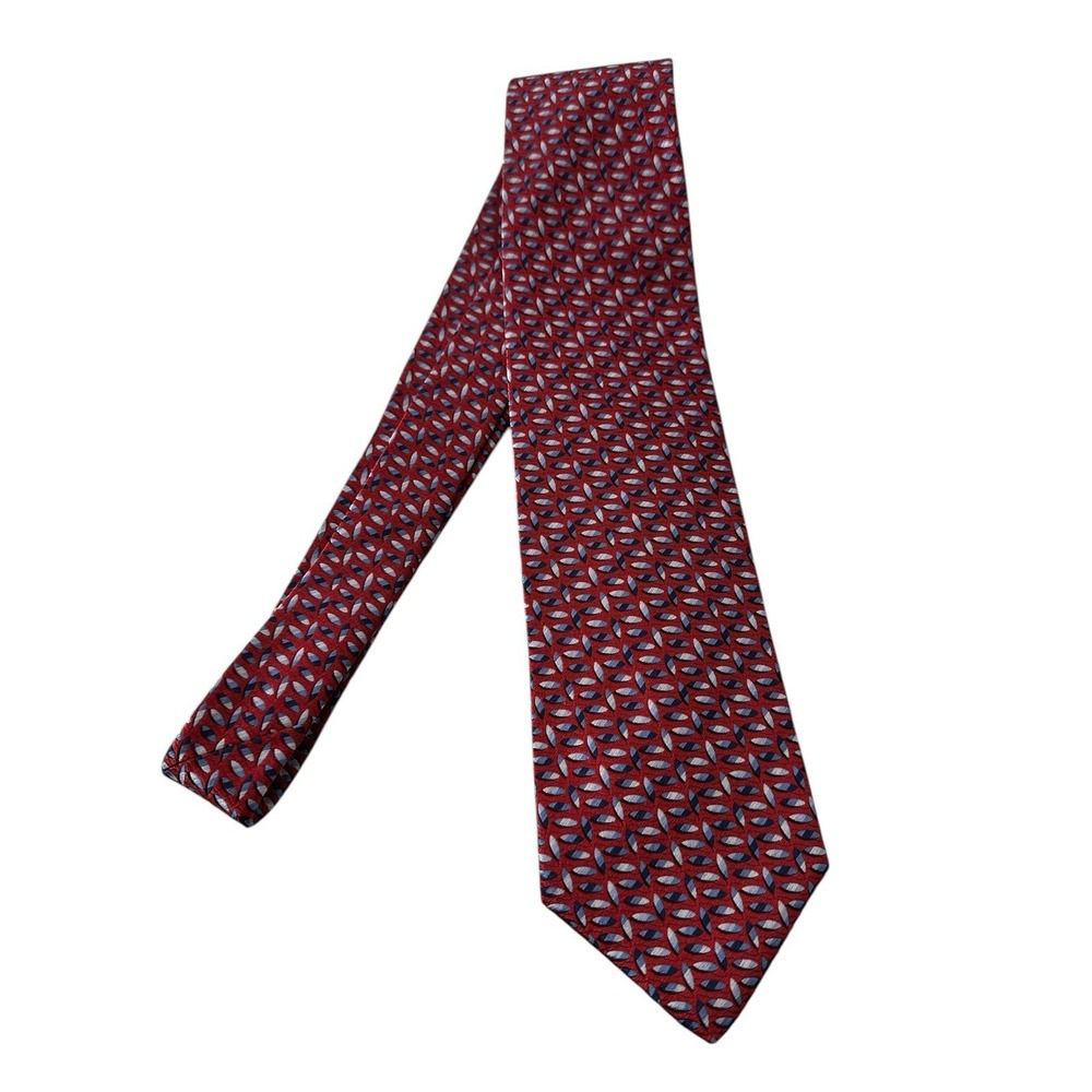 XMI Platinum Necktie Mens 100% Silk Paisley Handmade‎ USA Preppy Designer